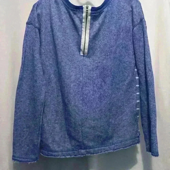 Womens Vintage Aeropostale sweatshirt Size M blue white stripe back zip up - Picture 3 of 5